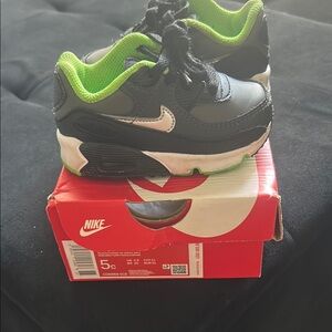 Nike Black and Green Sneakers with Neon Accents